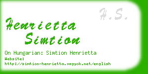 henrietta simtion business card